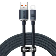Кабель USB 2.0 A (m) - USB Type-C (m) 2м Baseus Crystal Shine Series Fast Charging 100W - Черный (CAJY000501)