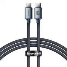  Baseus Crystal Shine Series Fast Ch Data Cable Type-C - Type-C 100W 1.2m Black (CAJY000601)
